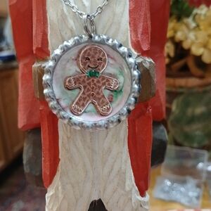 Gingerbread Man Pendant Necklace
